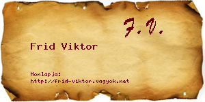 Frid Viktor névjegykártya